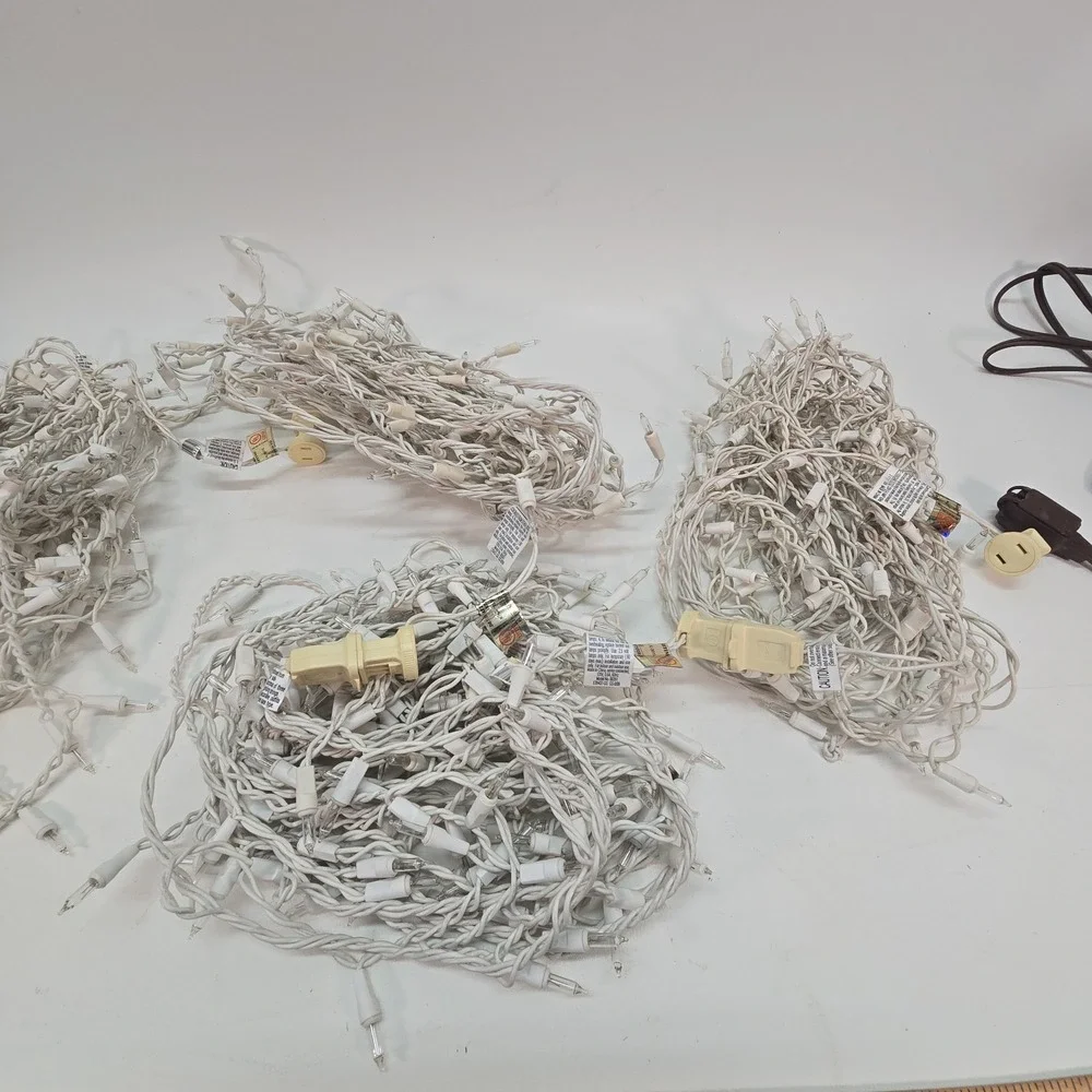 Vtg BRILLIANCE Icicle String Lights QTY 4 Strands Of 150 Bulbs Working 600 Light